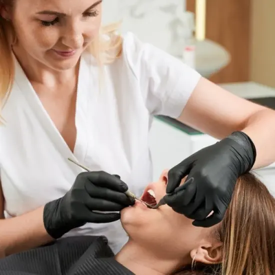 FifthPulse Extra-Thick Disposable Nitrile Medical Exam Gloves, Black, 200 Count - 4.5ML Thickness image {4}