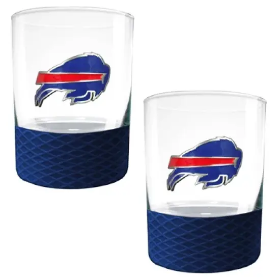 NFL Buffalo Bills 14oz Rocks Glass Set with Silicone Grip - 2pc image {3}