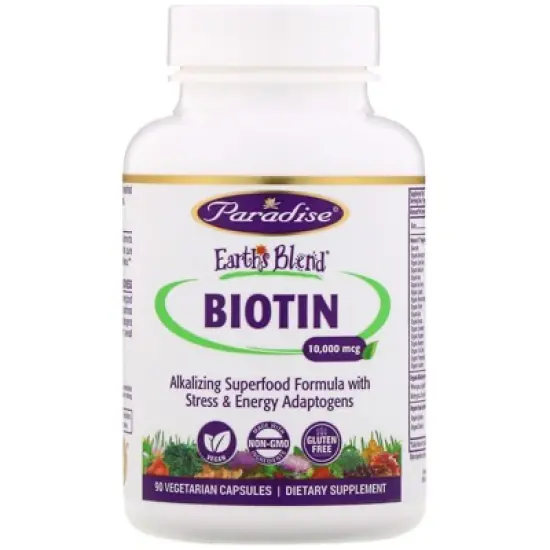 Paradise Herbs Earth's Blend Biotin Supplement, Whole Body Health, Vegan, Non GMO, Gluten Free, 90 Vegetarian Capsules image {2}