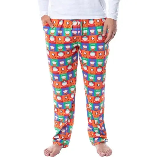 South Park Mens' Square Print Stan Kyle Cartman Kenny Sleep Pajama Pants Multicolored image {4}