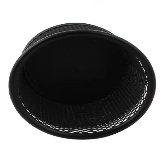 Unique Bargains Metal Mesh Cylindrical Pen Holder Container Black 4" x 3.5" image {1}