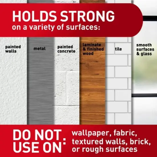 Command Large Picture Hanging Strips Black: Heavy Duty Adhesive, 3.649" Length, 0.751" Width, Plastic image {3}