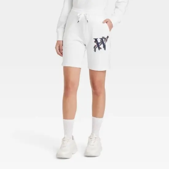 Houston White Adult Logo Mid-Rise French Terry Pull-On Shorts - White image {3}