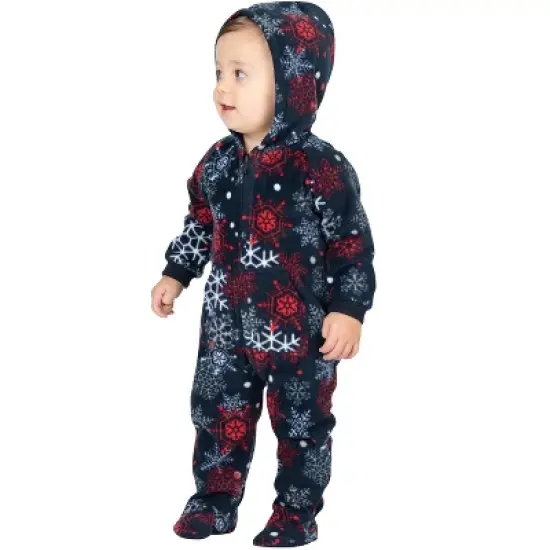 Footed Pajamas - Winter Whiteout Infant Hoodie Fleece Onesie image {2}