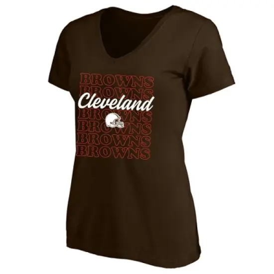 NFL Cleveland Browns Women's Plus Size Short Sleeve V-Neck T-Shirt image {3}