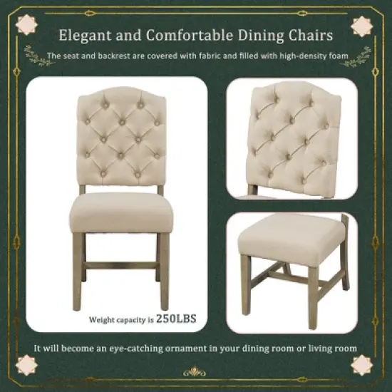 5 PCS Extendable Wood Dining Table Set with Round Table and 4 Upholstered Chairs-ModernLuxe image {5}