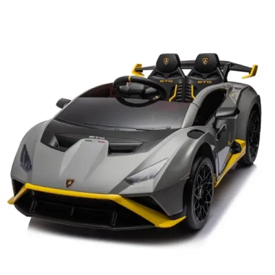 Lamborghini Huracan Sto 24V Kids Ride-On Drift Car, Electric Racing Sports Car Toys with 360&deg; Spin, LED, Music, USB Port, Ages 3-8 image {3}