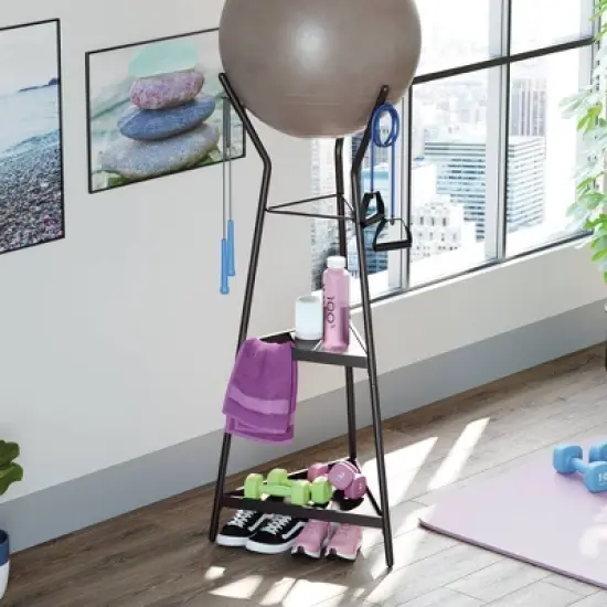 Boulevard Caf&eacute; Coat Tree with Shelves Black - Sauder image {3}