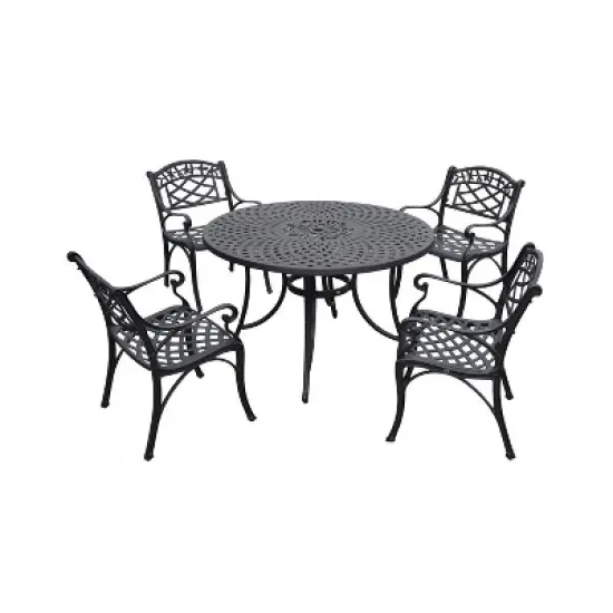 Sedona 46" 5pc Outdoor Dining Set with Armchairs - Black - Crosley image {2}