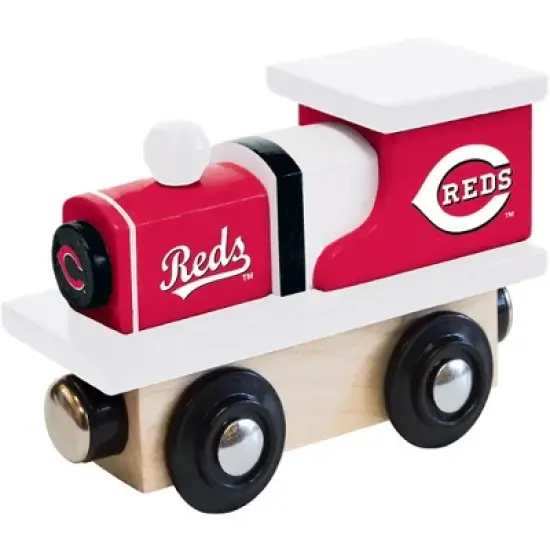 MasterPieces Officially Licensed MLB Cincinnati Reds Wooden Toy Train Engine For Kids image {1}