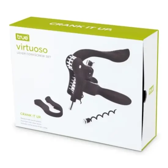 True Virtuoso Easy Lever Corkscrew, Stainless Steel And Ergonomic Soft Touch Handle image {5}