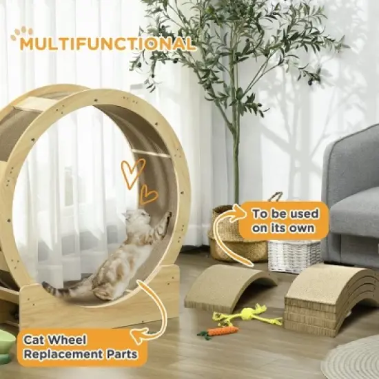 Kumasinova Cat Scratcher Board,4 Pack Cat Wheel Reversible Cat Scratching Post for Indoor Cats,Cardboard Cat Toy,Brown image {3}