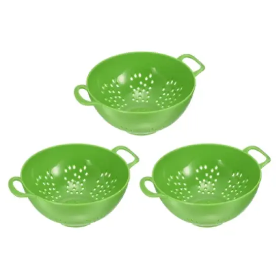 Unique Bargains Vegetable Fruit Kitchen Drain Sieve Plastic Colander 3 Pcs image {7}