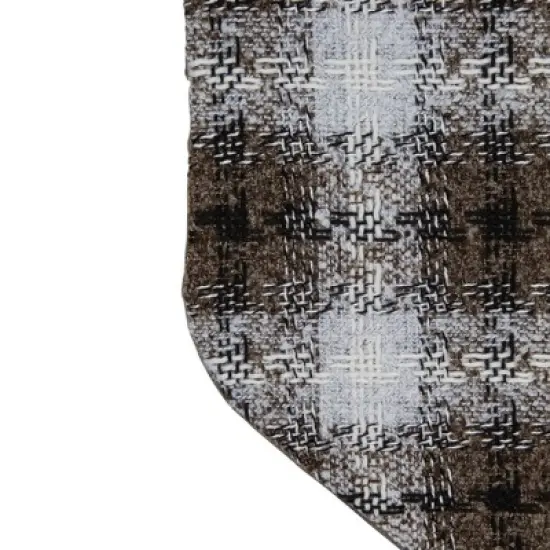 Northlight 18" Brown and White Buffalo Plaid Christmas Stocking image {2}