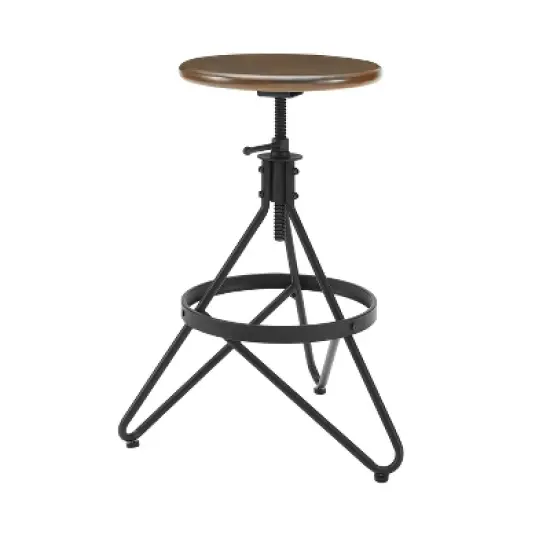 Kalen Adjustable Height Swivel Barstool Brown/Matte Black - Crosley image {6}