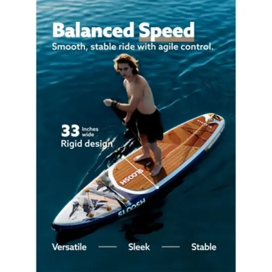 SLOOSH 10'6" Inflatable Stand Up Paddle Board with Premium Accessories, Non-Slip EVA Deck, Ultra-Light Carry Bag Pump, Meander SUP for Youth & Adults image {3}