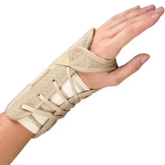 OTC Wrist Brace, Soft-Fit, Suede Finish, Beige, Left image {4}