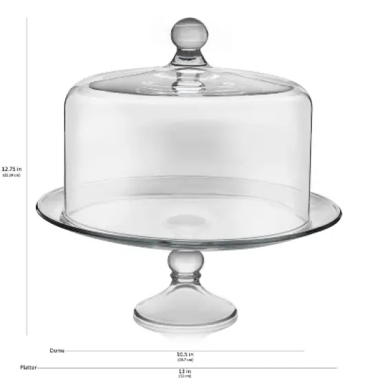 Libbey Selene Glass Cake Stand with Dome image {7}