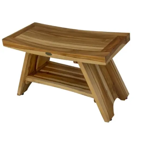 EcoDecors&reg; Serenity&reg; 30" Teak Wood Shower Bench with Shelf in EarthyTeak Finish image {11}