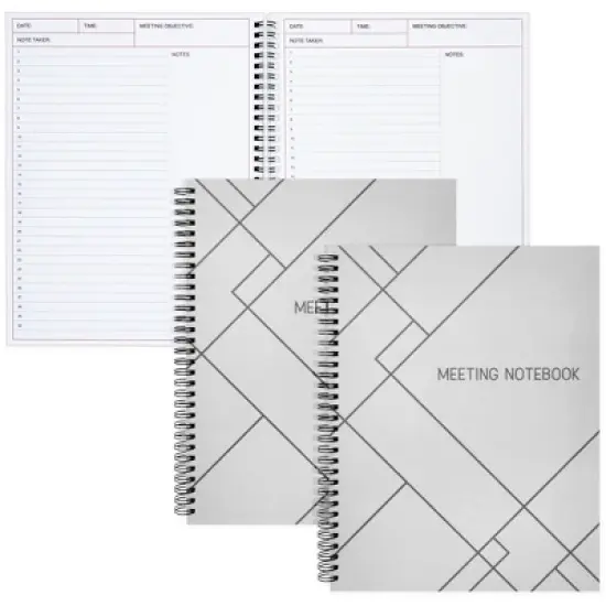 Juvale 2 Pack Meeting Notebooks for Work, Spiral-Bound Daily Planner for Project Management, Office, 160 Pages, 8.5 x 11 In image {8}