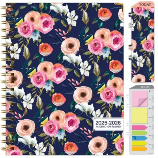 Global Printed Products Hardcover AY 2025-2026 Fashion Planner - 8.5"x11" (Small Navy Floral) image {8}