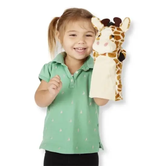 Melissa & Doug Zoo Friends Hand Puppets 4pk - Elephant, Giraffe, Tiger, and Monkey image {1}
