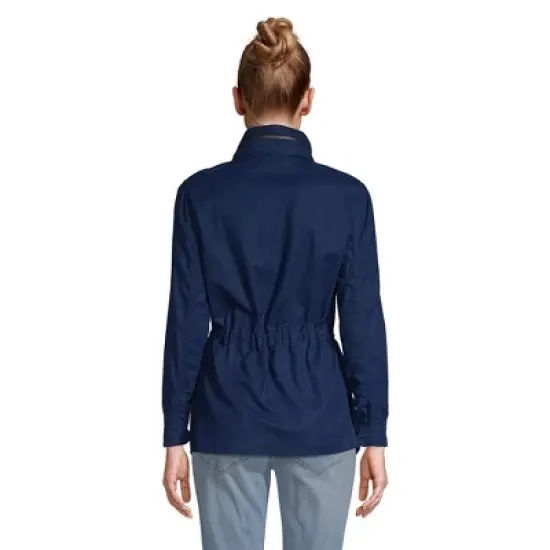 Lands' End Women's Cotton Hooded Jacket with Cargo Pockets image {1}