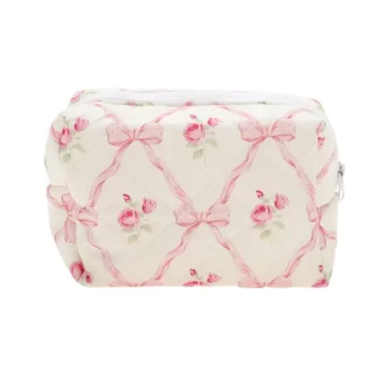 Unique Bargains Rectangle Bow Makeup Bag 1 Pc image {3}