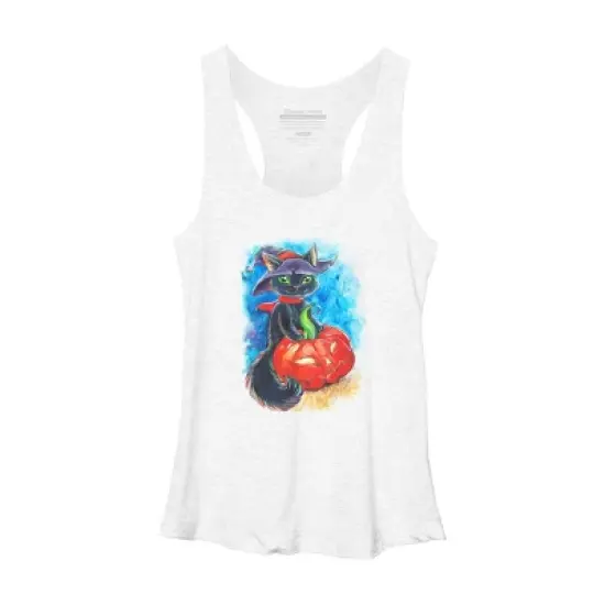 Women's Design By Humans halloween. the witch cat By POLINART Racerback Tank Top image {6}