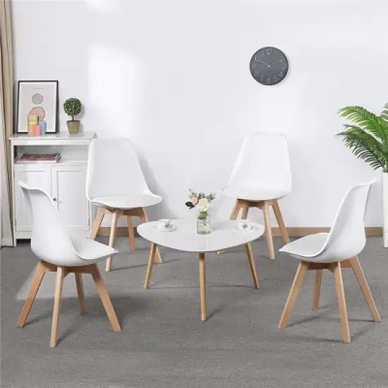Yaheetech Pack of 4 Upholstered Dining Chairs for Dining Room, Kitchen image {1}