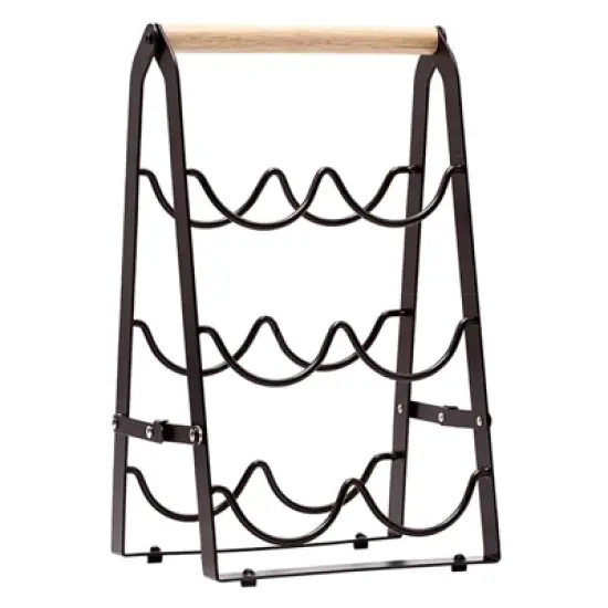 Itopfox Wine Rack, 6 Bottle Wooden Countertop Free Standing Shelf, 3 Tier Bottle Holder Stand for Home Bar Tabletop, Kitchen Storage image {7}