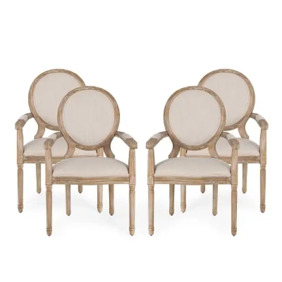 Set of 4 Judith French Country Wood Upholstered Dining Chairs - Christopher Knight Home image {11}