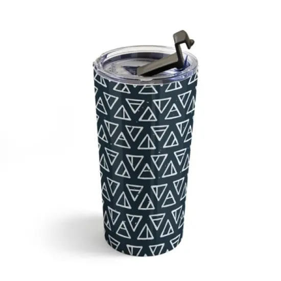 CoastL Studio Alchemical Triangles Navy 20 oz Stainless Steel Travel Mug - Deny Designs image {3}
