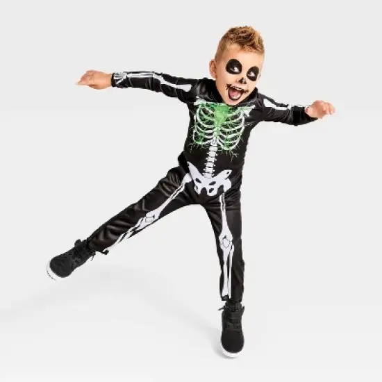 Toddler Glows under Blacklight Electric Bones Skeleton Costume - Hyde and EEK! Boutique&trade; image {3}