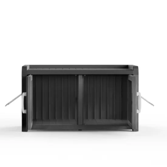 Dolonm Cat Litter Fence,Three Compartments, Cat Cabinet, Hidden Cat Litter Box, Home Style Storage Stool,Black image {2}