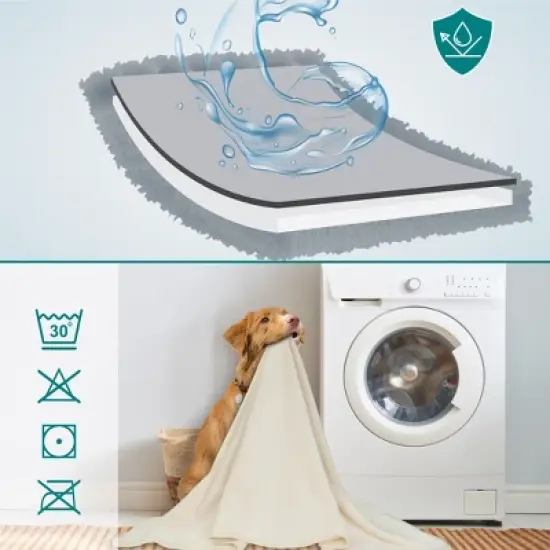 PetAmi Waterproof Dog Blanket For Pet Cat, Faux Shearling Fleece Couch Cover, Soft Plush Washable Reversible Throw image {3}