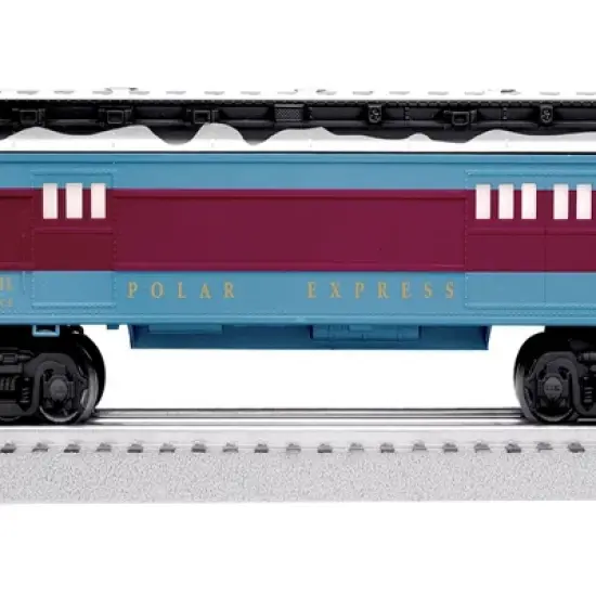 Lionel Trains The Polar Express Letters to Santa Mail Car with Snow Covered Roof, Interior Illumination, and Operating Couplers, Blue/Red image {1}