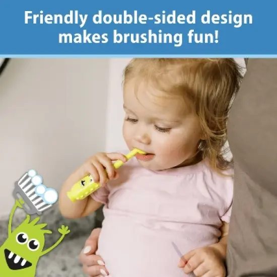 Dr. Brown's Tooth Scrubber Triple Sided Training Toddler Toothbrush - Green image {7}