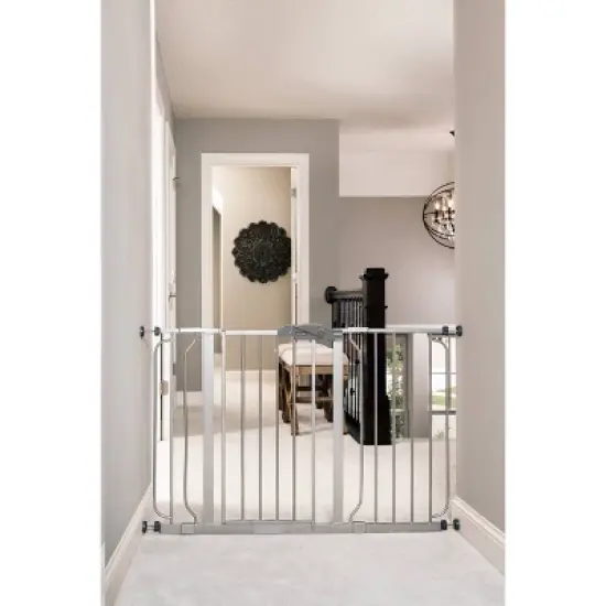 Regalo Extra Wide Easy Step Metal Walk Through Baby Gate - Platinum image {1}