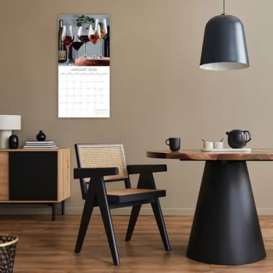 The Gifted Stationery 2026 Square Wall Calendar, Wine, 16-Month Food Theme with 180 Reminder Stickers (12x12 In) image {1}