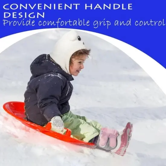 Slippery Racer Heavy-Duty Cold Resistant Downhill Pro Adults and Kids Plastic Outdoor Winter Saucer Disc Snow Sled with Handles (2 Pack) image {5}
