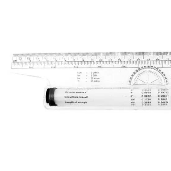 Unique Bargains Plastic Drawing Tool Parallel Rolling Ruler Clear White 12.2" x 2.4" x 0.83" image {2}