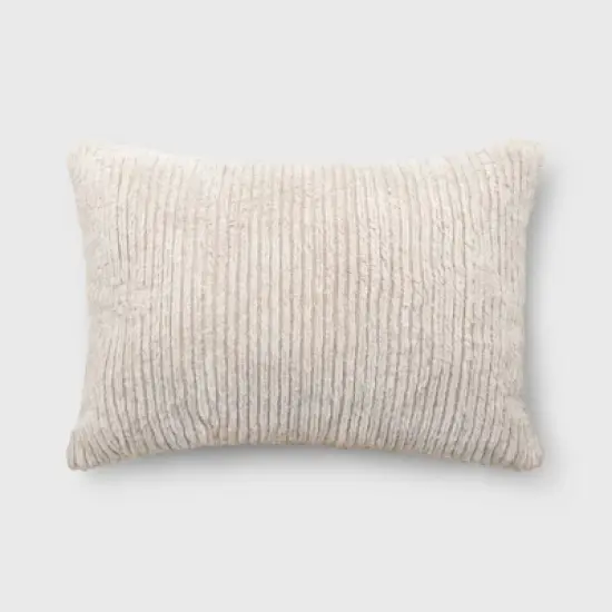 Striped Faux Fur Lumbar Throw Pillow - Threshold&trade; image {5}