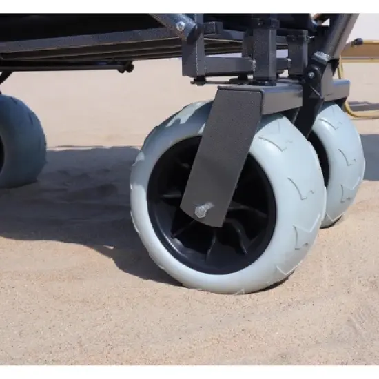 Gulches Dual-Purpose Heavy-Duty Beach Wagon & Compact Utility Cart - All-Terrain, Black & Orange, 500lb & 225lb Capacity image {9}