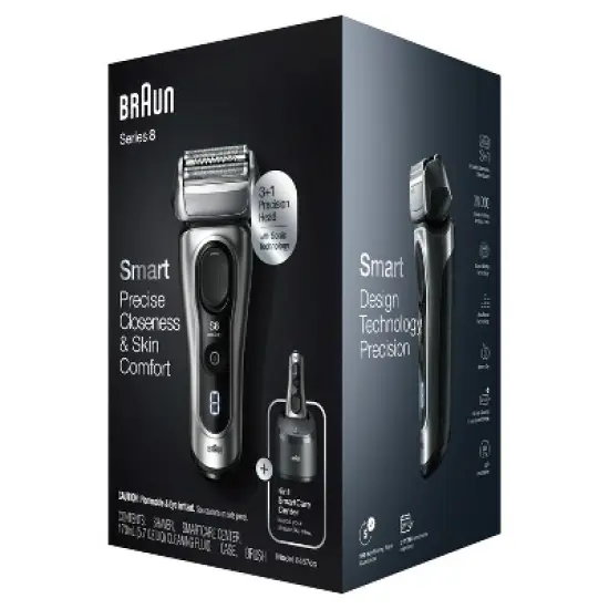 Braun Series 8-8457cc Men's Electric Foil Shaver with Precision Beard Trimmer & Clean & Charge SmartCare Center image {1}