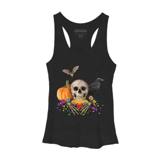 Women's Design By Humans Halloween candy keeper By MomaArt Racerback Tank Top image {3}