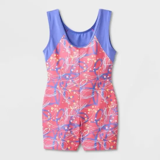 Girls' Gymnastics 'Scribbles' Pull-On Biketard - Cat & Jack&trade; Periwinkle Blue image {3}