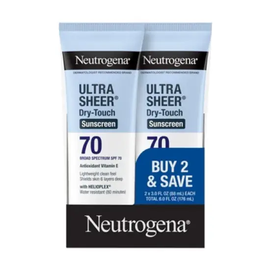 Neutrogena Ultra Sheer Sunscreen - SPF 70 - 2pk/88ml image {11}