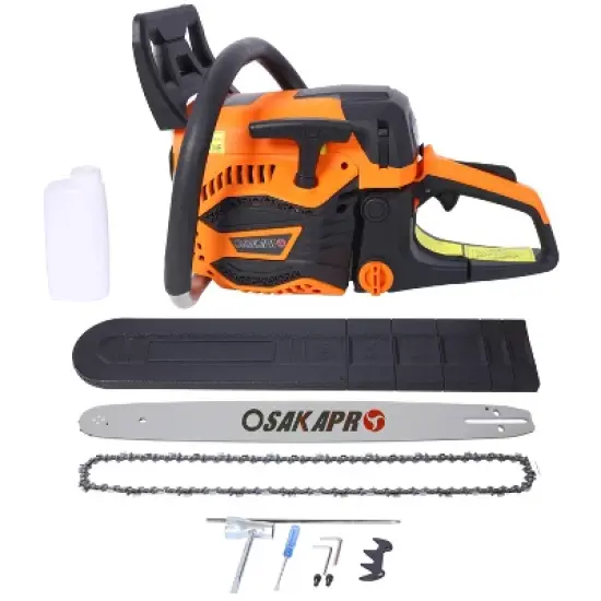 BABYYER 62CC Gas Powered Chainsaw, 20 Inch 2-Cycle Petrol Handheld Chain Saw, Gasoline Gas Chainsaws for Tree Wood Cutting image {3}