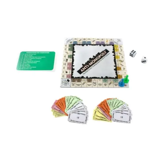 University Games Anti-Monopoly Game Travel Tin Board Game: 2-6 Players, 20-60 Minutes Play, Includes Dice & Cards image {4}